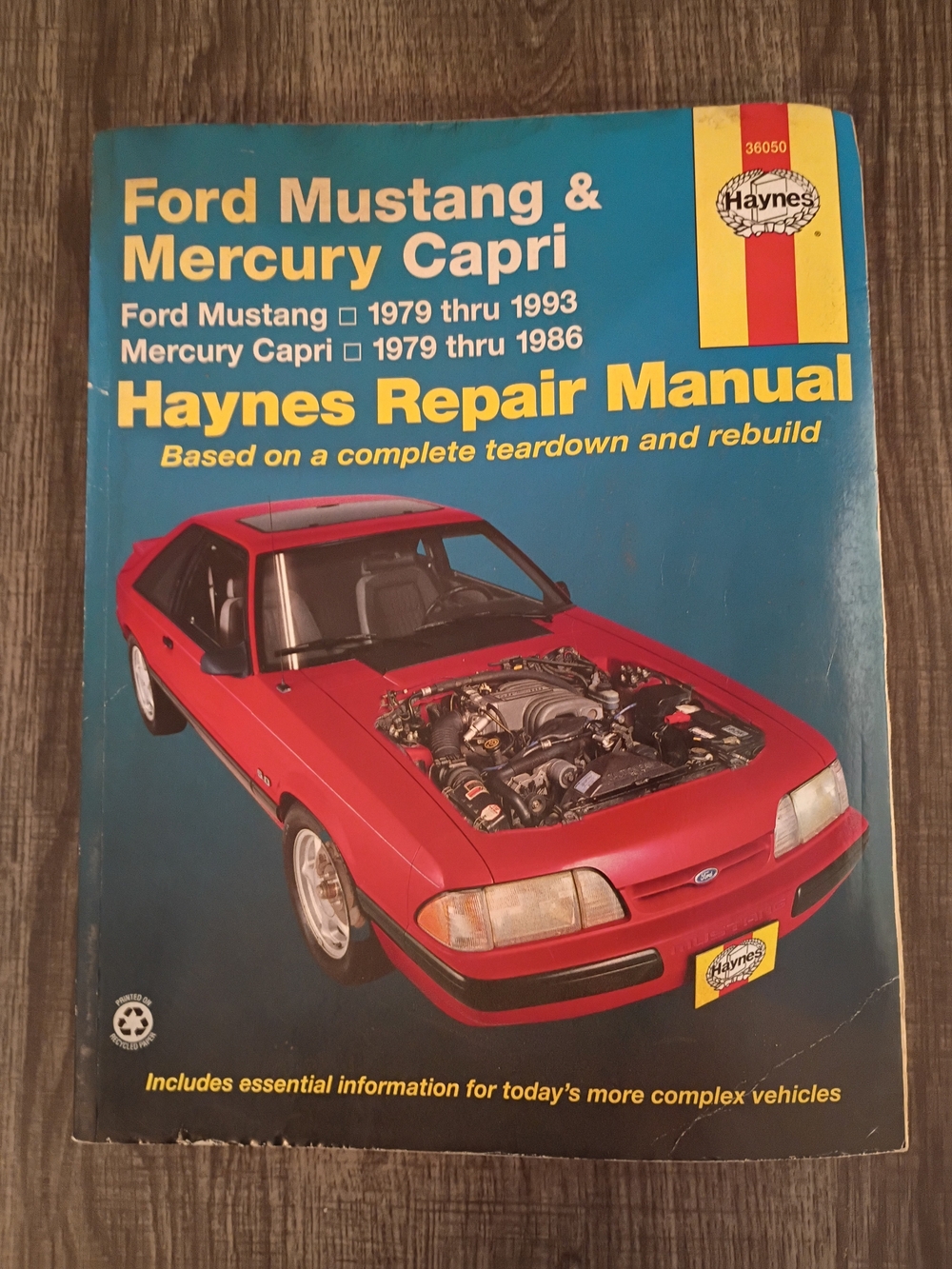 Hanes Blue Cover with Red Car Haynes Repair Manual Style